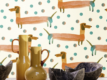 HOT DOG WPN 110 - Motif and dotted wallpaper by Spaghetti Wall - view 2